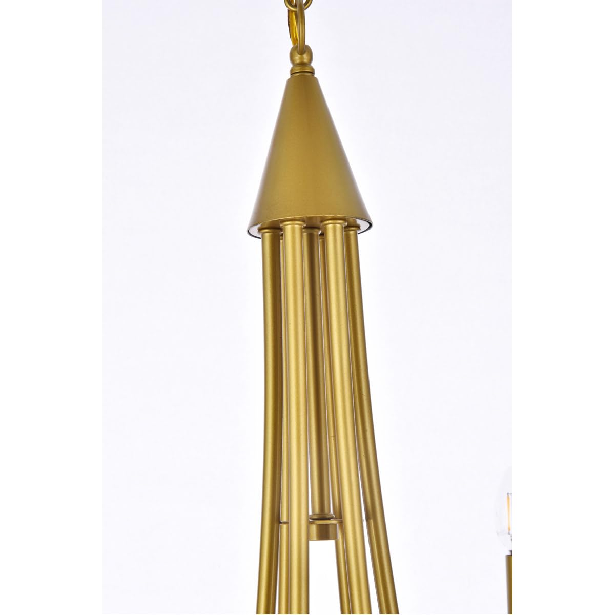 Living District 42-Inch Brass Metal Ceiling Pendant Light, Model LD810D42BR, Indoor Modern Decorative Fixture