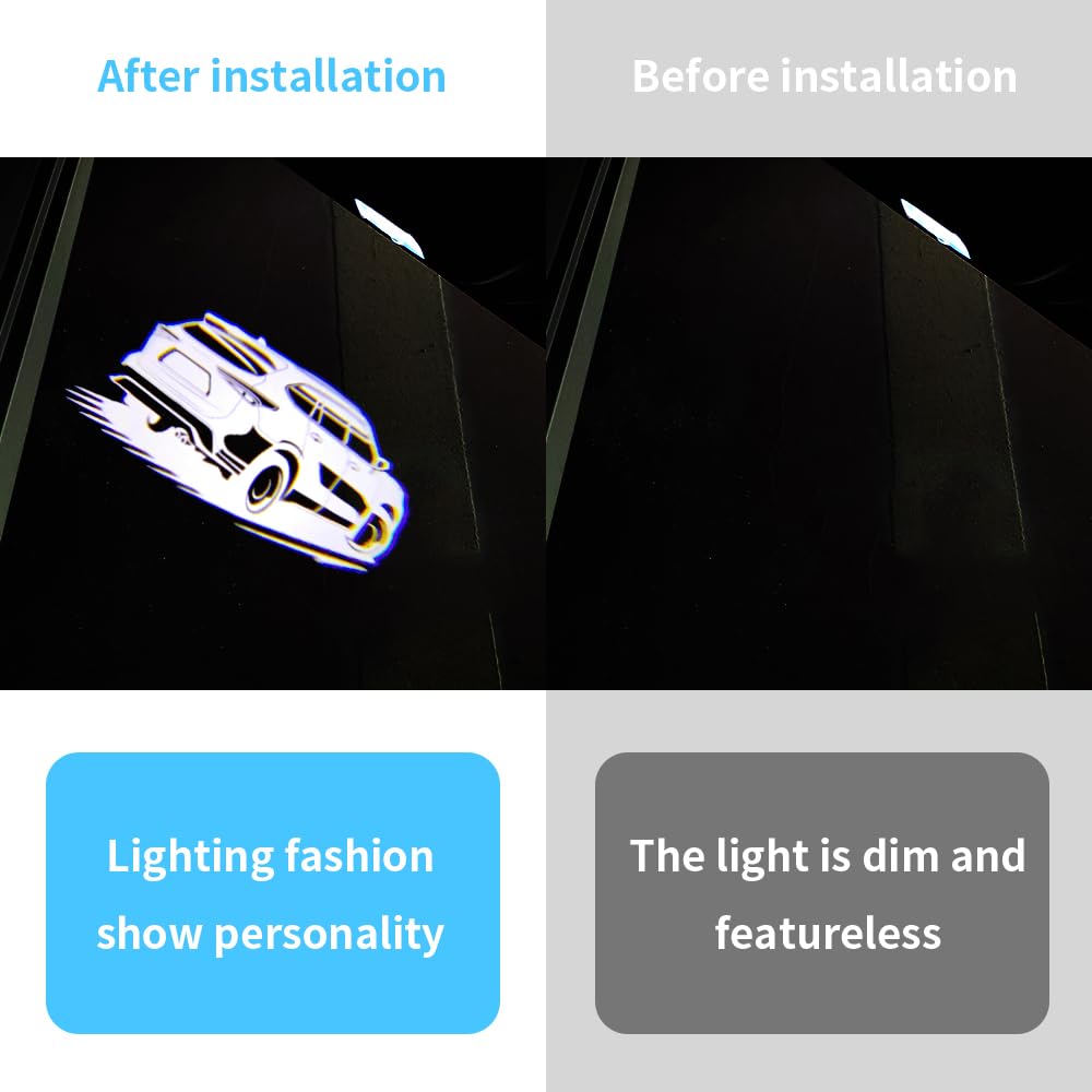 akarin LED Car Door Logo Lights for Highlander xu70 (2020-present) - White Courtesy Projector Laser Welcome Light Puddle Lamp
