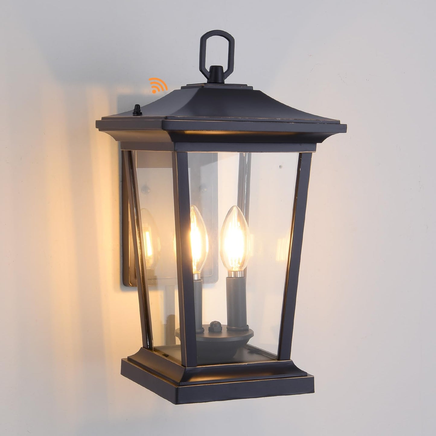 Smeike Outdoor Wall Sconce Light Fixture, Waterproof, E12 Base, With Sensor, Oil Rubbed Bronze, Model A272-1-SR-ORB