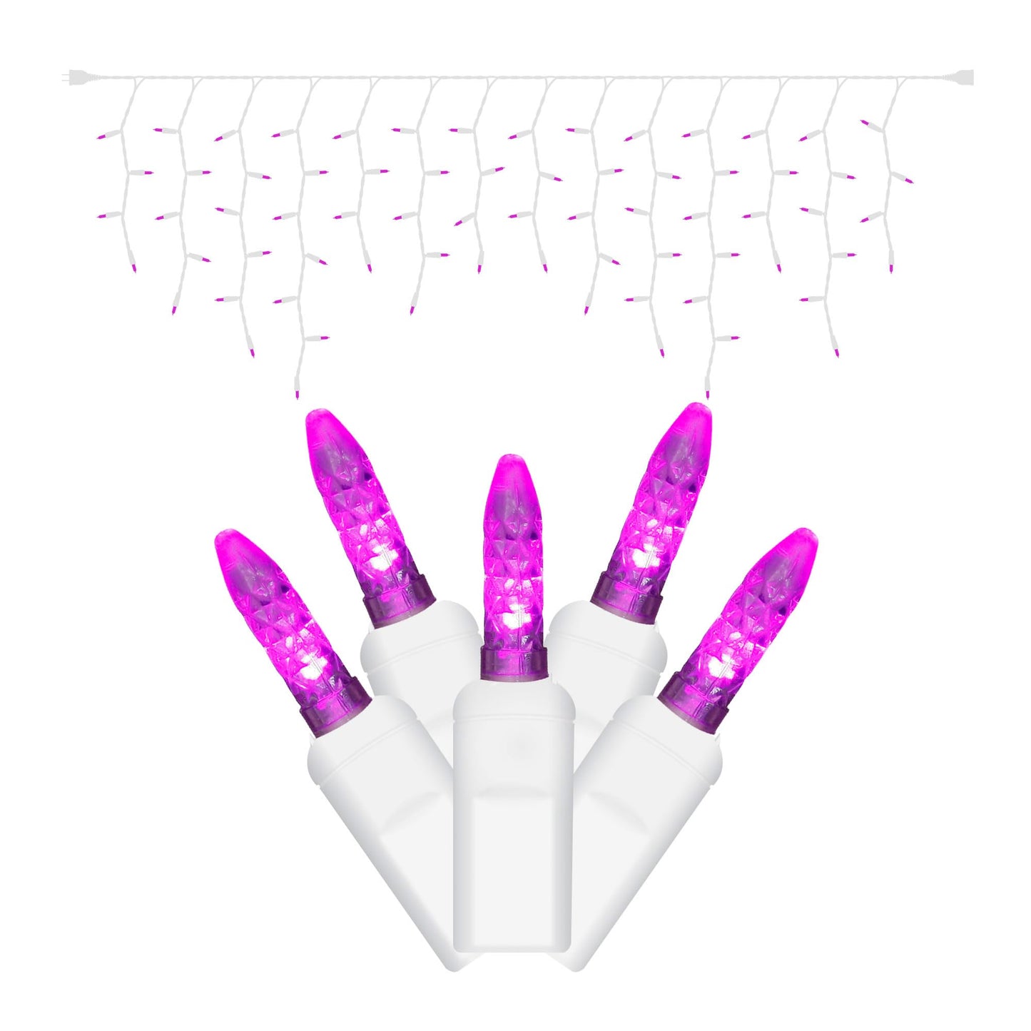 Vickerman LED Icicle Lights, 70-Light Twinkle, Purple & White, 9ft, Small, Model X6W3206T
