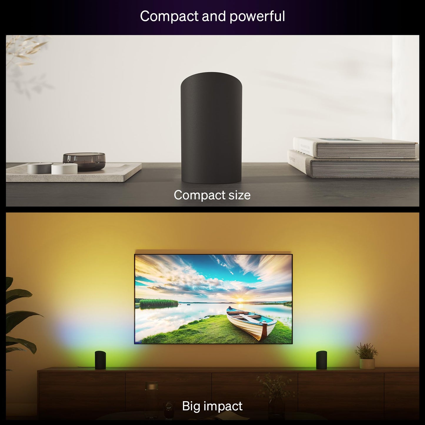 Philips Hue Play Smart Wall Washer Light, Bluetooth Compatible, Voice Control, 1-Pack, Black, Model 590166