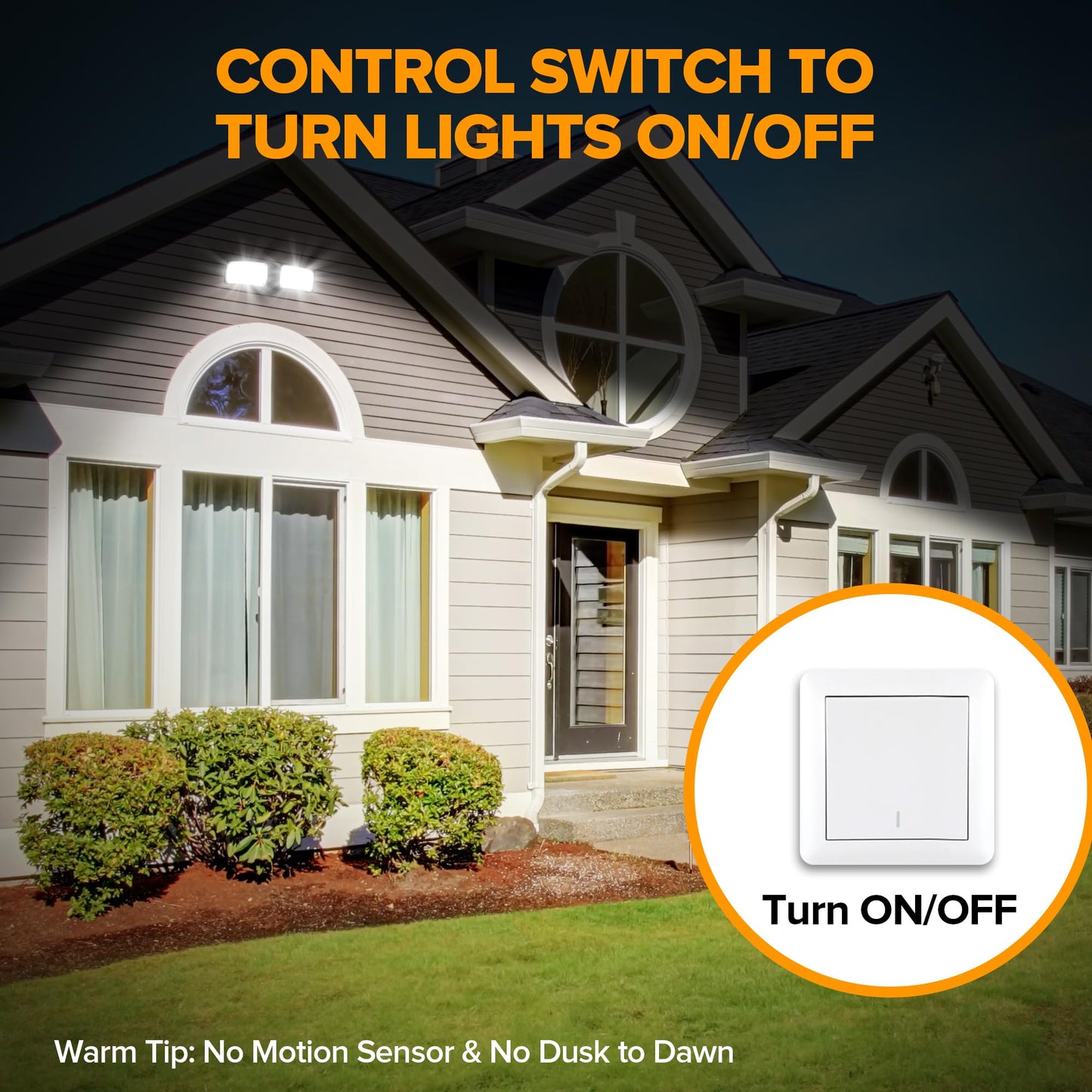 LUTEC Dual-Head LED Flood Light 32W 3500LM 5000K Waterproof Outdoor Security Light Black